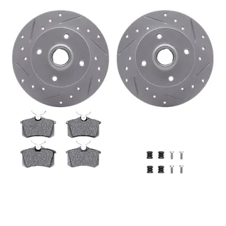 R1 Concepts WBUH1-74003 Brake Rotors - Carbon Coated - D/S W/ Optimum Oe Pads & Hdw